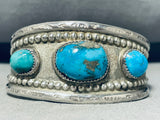 Fantastic Vintage Native American Navajo Turquoise Sterling Silver Bracelet-Nativo Arts