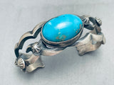 Chimney Butte Native American Navajo Turquoise Sterling Silver Bracelet-Nativo Arts