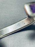 6 Inch Wrist Vintage Zuni Sugilite Sterling Silver Inlay Bracelet-Nativo Arts