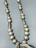 Gorgeous!! Vintage Native American Navajo Turquoise Sterling Silver Necklace Old-Nativo Arts