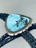 Sensational Vintage Native American Navajo Blue Diamond Turquoise Sterling Silver Bolo Tie-Nativo Arts