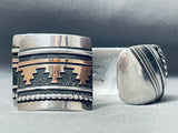 Authentic Thomas Singer Vintage Native American Navajo Sterling Silver Bracelet Earrings Set-Nativo Arts