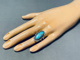 Authentic Vintage Native American Navajo Red Mountain Turquoise Sterling Silver Ring-Nativo Arts