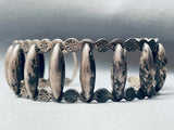 Very Old Vintage Native American Navajo Ornate Sterling Silver Bracelet Cuff-Nativo Arts