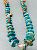 Stellar Vintage Signed Native American Navajo Inlay Jet Turquoise Cosmic Bear Necklace-Nativo Arts