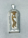 Fascinating Vintage Santo Domingo Sterling Silver And 14k Gold Kokopelli Pendant-Nativo Arts