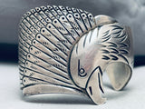 Best Vintage Native American Navajo Hand Carved Eagle Sterling Silver Bracelet-Nativo Arts