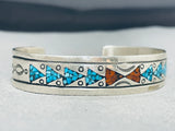 Native American Tremendous Vintage Santo Domingo Turquoise Sterling Silver Bracelet-Nativo Arts