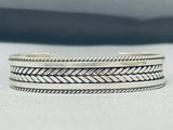 Fabulous Native American Navajo Sterling Silver Bracelet Signed R. Tahe-Nativo Arts