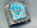 180 Grams Native American Navajo Turquoise Huge Sterling Silver Bracelet Cuff-Nativo Arts