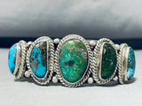 Sensational Vintage Native American Navajo Carico Lake Turquoise Sterling Silver Bracelet-Nativo Arts