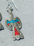Fascinating Vintage Native American Navajo Turquoise Sterling Silver Earrinigs-Nativo Arts