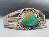 Superior Vintage Native American Navajo Royston Turquoise Sterling Silver Bracelet Old-Nativo Arts