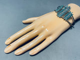 Beautiful & Intricate Vintage Native American Zuni Turquoise Sterling Silver Bracelet-Nativo Arts