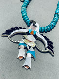 Fascinating Native American Zuni J.beyuka Turquoise Sterling Silver Necklace-Nativo Arts