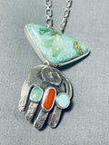Native American One Of The Coolest Ever Santo Domingo Turquoise Sterling Silver Necklace-Nativo Arts