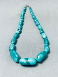 Chunky Spiderweb Turquoise Vintage Native American Navajo Sterling Silver Necklace