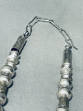 The Best Vintage Native American Navajo Turquoise Inlay Sterling Silver Tubule Necklace-Nativo Arts