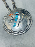 Bluejay Charley Bowie Vintage Native American Navajo Turquoise Sterling Silver Necklace-Nativo Arts