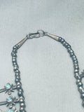 Federico Jimenez Vintage Turquoise Sterling Silver Cross Squash Blssom Necklace-Nativo Arts