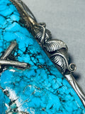 One Of The Best Vintage Native American Navajo Morenci Turquoise Sterling Silver Buckle Old-Nativo Arts