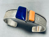 Larry Begay Vintage Native American Navajo Lapis Sterling Silver Bracelet-Nativo Arts