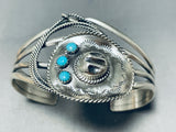 Cowboy Up Native American Navajo Sterling Silver Turquoise Lasso Bracelet Cuff-Nativo Arts