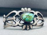 Extraordinary Native American Navajo Carico Lake Turquoise Sterling Silver Signed Bracelet-Nativo Arts