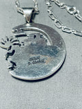 Rare Native American Navajo Signed Royston Turquoise Sterling Silver Kokopelli Necklace-Nativo Arts