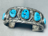 Marvelous Vintage Native American Navajo 5 Sleeping Beauty Turquoise Sterling Silver Bracelet-Nativo Arts