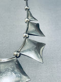 Tommy Charlie Rare Vintage Native American Navajo Sterling Silver Unique Necklace-Nativo Arts
