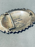 Museum Worthy Vintage Signed Native American Navajo Sterling Silver Buckle-Nativo Arts