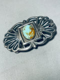 Heavy!! Vintage Native American Navajo Royston Turquoise Sterling Silver Buckle Old-Nativo Arts