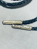 Sensational Vintage Native American Navajo Blue Diamond Turquoise Sterling Silver Bolo Tie-Nativo Arts