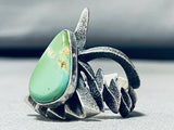 Aaron Anderson Vintage Native American Navajo Green Turquoise Sterling Silver Ring-Nativo Arts