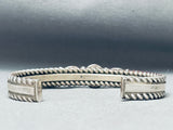 Stunning Vintage Native American Navajo Rhodochrosite Sterling Silver Rope Bracelet-Nativo Arts