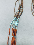Native American Oh The Intricacy Vintage Santo Domingo Turquoise Heishi Sterling Silver Necklace-Nativo Arts