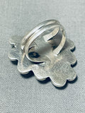 Jawdrop Fab Vintage Native American Navajo Mother Of Pearl Sterling Silver Heart Ring-Nativo Arts