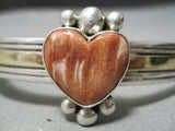 Fantastic Vintage Native American Navajo Spiny Oyster Sterling Silver 14k Gold Bracelet Old-Nativo Arts