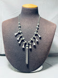 Tassel Necklace! So Unique Native American Navajo Sterling Silver Squash Blossom-Nativo Arts