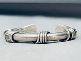 Authentic Orville Tsinnie Vintage Native American Navajo Sterling Silver Bracelet-Nativo Arts