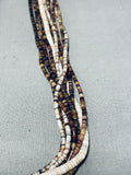 Very Unusual!! Vintage Santo Domingo 2 Tone Heishi Sterling Silver Necklace-Nativo Arts