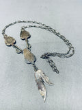 Outstanding Vintage Native American Navajo Morenci Turquoise Sterling Silver Necklace-Nativo Arts