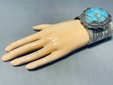 179 Grams Heavy Native American Navajo Turquoise Sterling Silver Bracelet Cuff-Nativo Arts