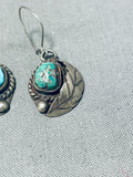 Tremendous Vintage Native American Navajo Royston And Morenci Turquoise Sterling Silver Earrings-Nativo Arts