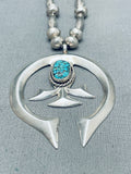 Best Vintage Native American Navajo Spiderweb Turquoise Sterling Silver Necklace-Nativo Arts