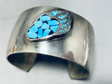 Paw Of Turquoise Vintage Native American Navajo Sterling Silver Inlay Bracelet-Nativo Arts