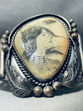 Hand Carved Opulent Vintage Native American Navajo Sterling Silver Native Woman Bracelet-Nativo Arts