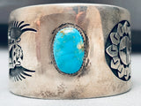 Franklin Namingha Rare Vintage Native American Hopi Turquoise Sterling Silver Bracelet Old-Nativo Arts