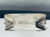 Captivating Vintage Signed Native American Navajo Kingman Turquoise Sterling Silver Bracelet-Nativo Arts